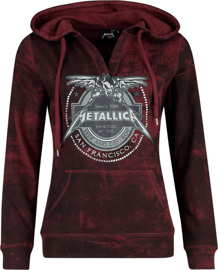Sweat-shirt à capuche  de Metallica - EMP Signature Collection - S à M - pour Femme - rouge/noir - metallica