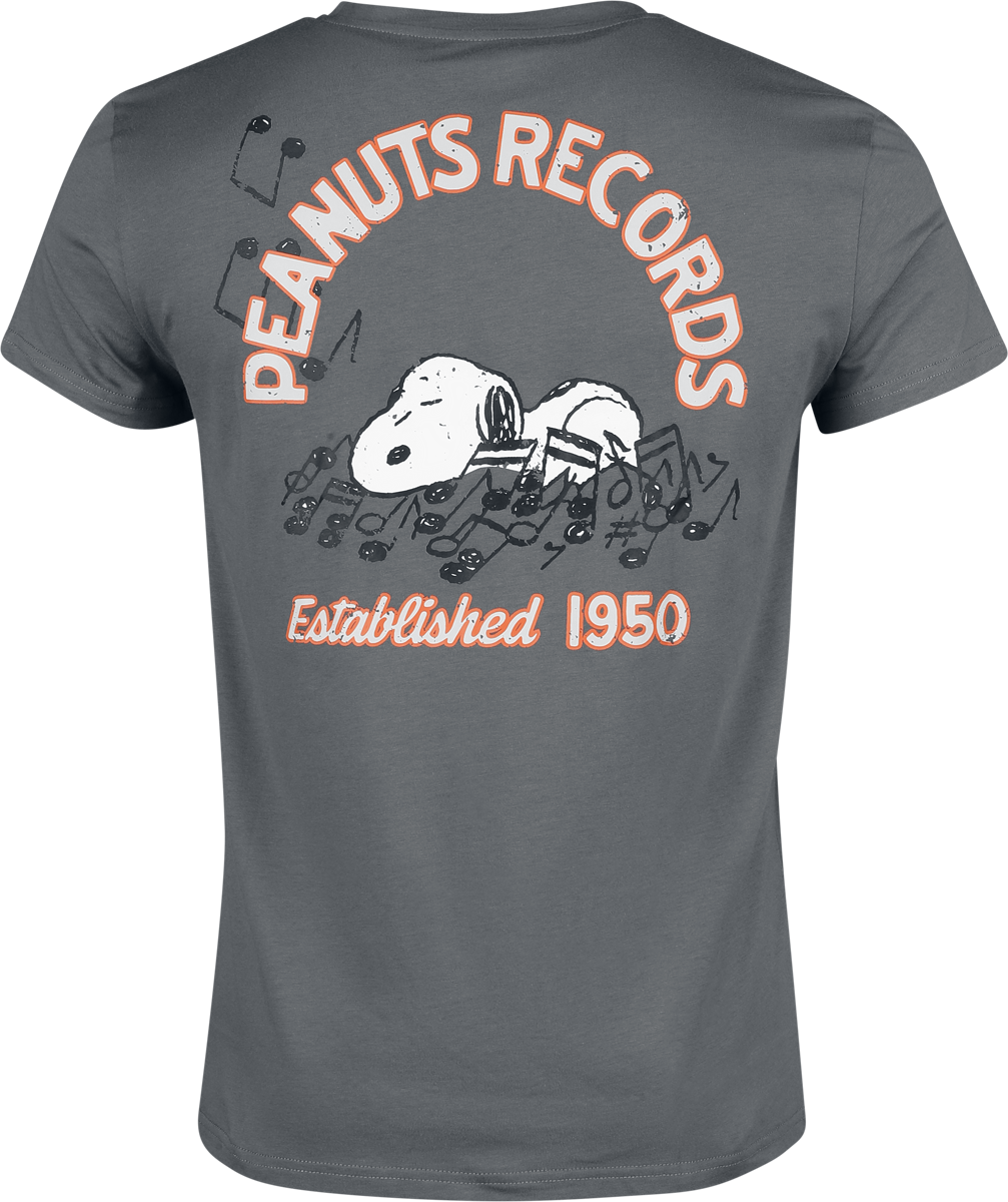 T-Shirt Manches courtes  de Snoopy - Peanuts Records - S à XXL - pour Homme - gris - Snoopy - View 2