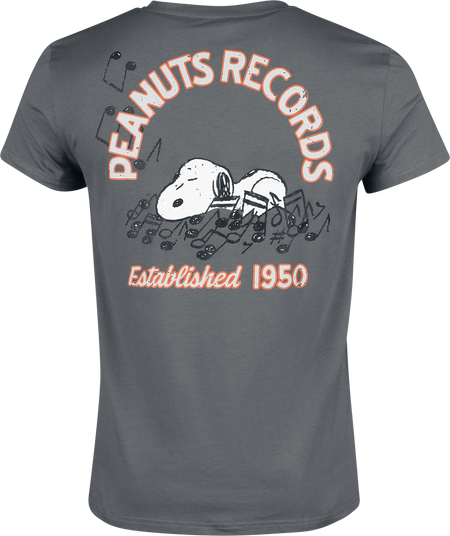 T-Shirt Manches courtes  de Snoopy - Peanuts Records - S à XXL - pour Homme - gris - Snoopy - View 2