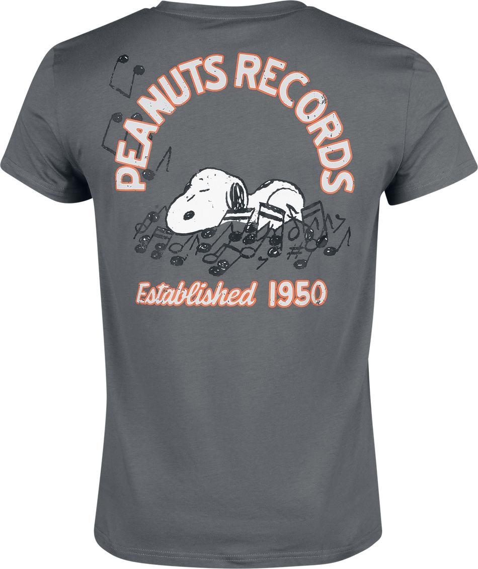 T-Shirt Manches courtes  de Snoopy - Peanuts Records - S à XXL - pour Homme - gris - Snoopy - View 2