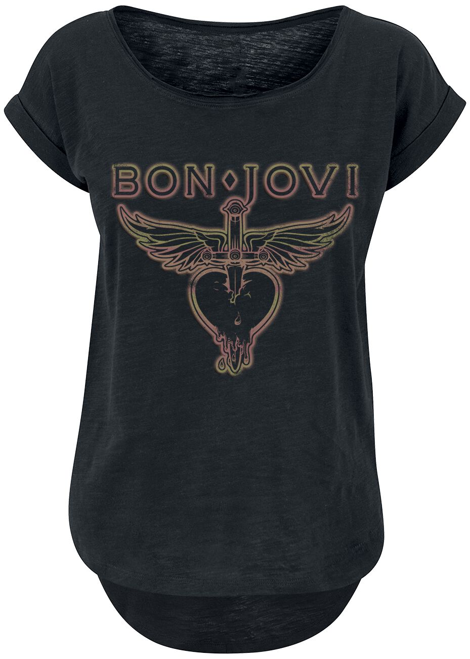 T-Shirt Manches courtes  de Bon Jovi - Heart & Dagger Outline - S à 3XL - pour Femme - noir - Bon Jovi