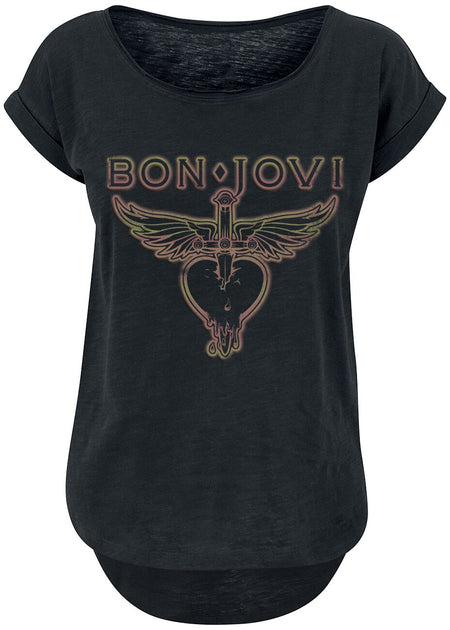 T-Shirt Manches courtes  de Bon Jovi - Heart & Dagger Outline - S à 3XL - pour Femme - noir - Bon Jovi