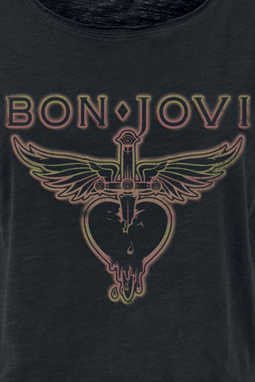 T-Shirt Manches courtes  de Bon Jovi - Heart & Dagger Outline - S à 3XL - pour Femme - noir - Bon Jovi - View 2