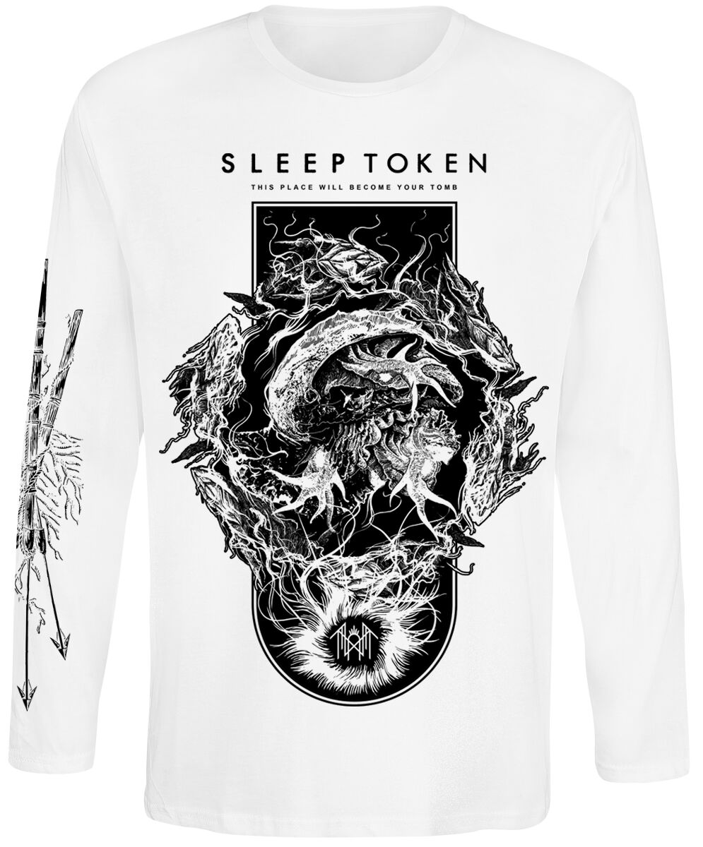 T-shirt manches longues  de Sleep Token - Nimbus - S à XXL - pour Homme - blanc - Sleep Token