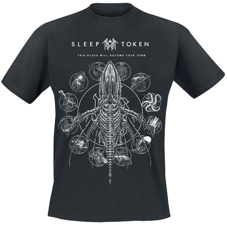 T-Shirt Manches courtes  de Sleep Token - Tomb - M à XXL - pour Homme - noir - Sleep Token