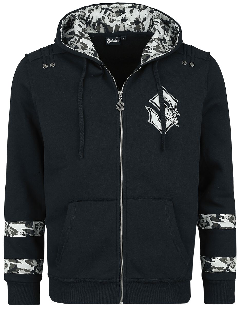 Sweat-shirt zippé à capuche  de Sabaton - EMP Signature Collection - M à 3XL - pour Homme - noir/camouflage - Sabaton