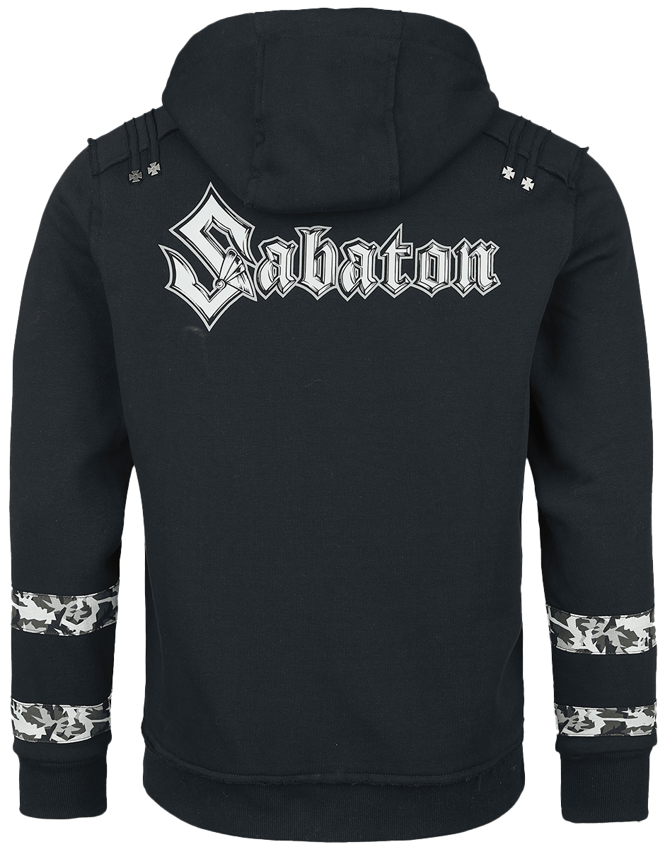 Sweat-shirt zippé à capuche  de Sabaton - EMP Signature Collection - M à 3XL - pour Homme - noir/camouflage - Sabaton - View 2