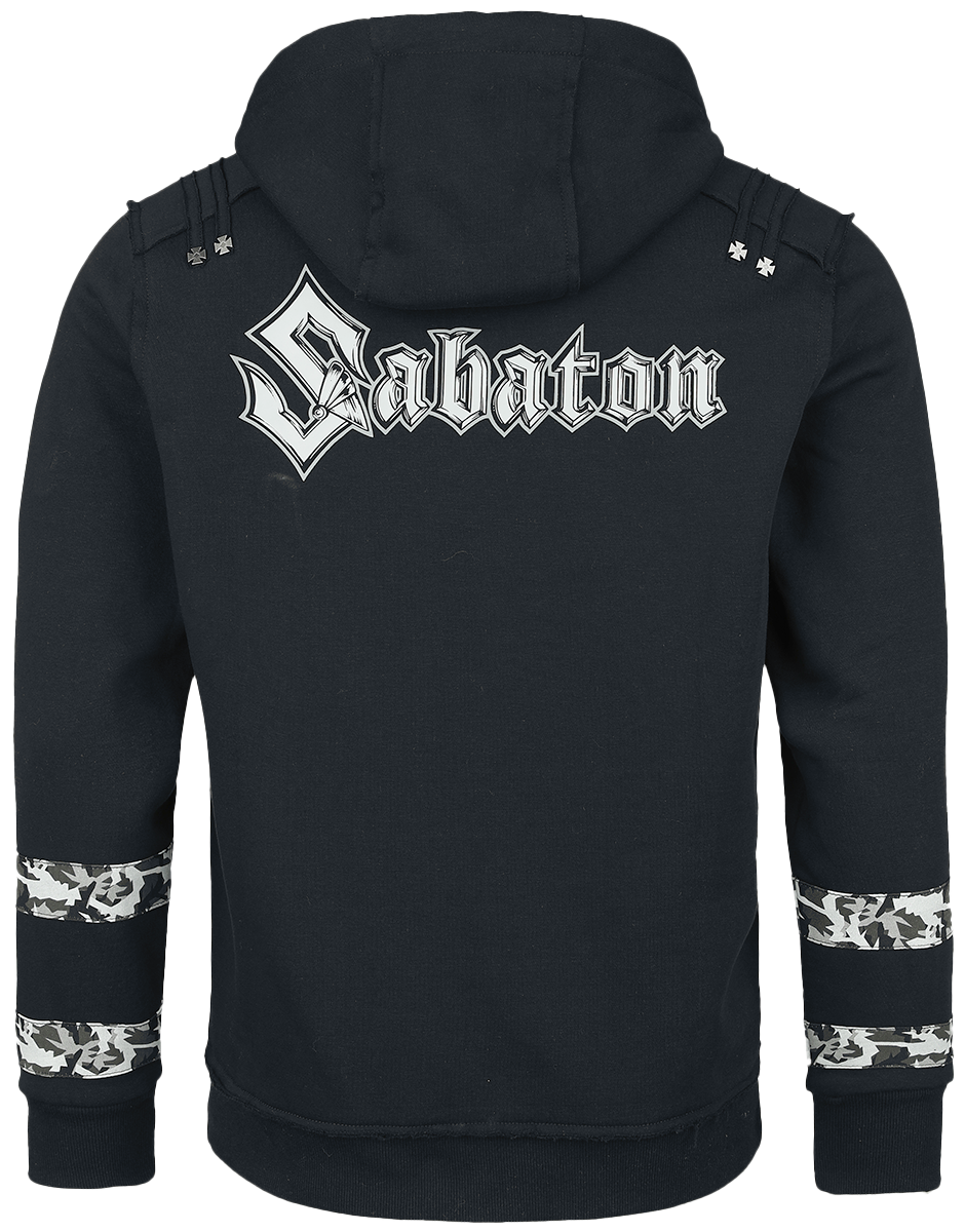 Sweat-shirt zippé à capuche  de Sabaton - EMP Signature Collection - M à 3XL - pour Homme - noir/camouflage - Sabaton - View 2