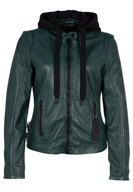 Veste en cuir  de Mauritius - G2wAlya - XS à 3XL - pour Femme - vert foncé - Mauritius