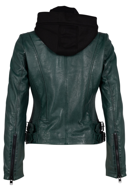 Veste en cuir  de Mauritius - G2wAlya - XS à 3XL - pour Femme - vert foncé - Mauritius - View 2
