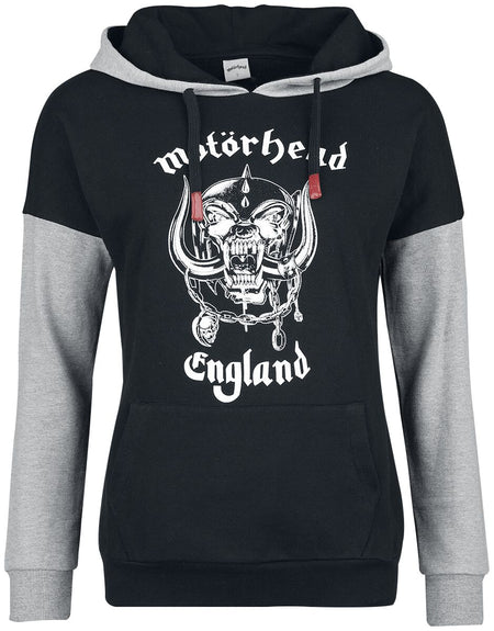 Sweat-shirt à capuche  de Motörhead - England - XS à XXL - pour Femme - chiné noir/gris - Motörhead