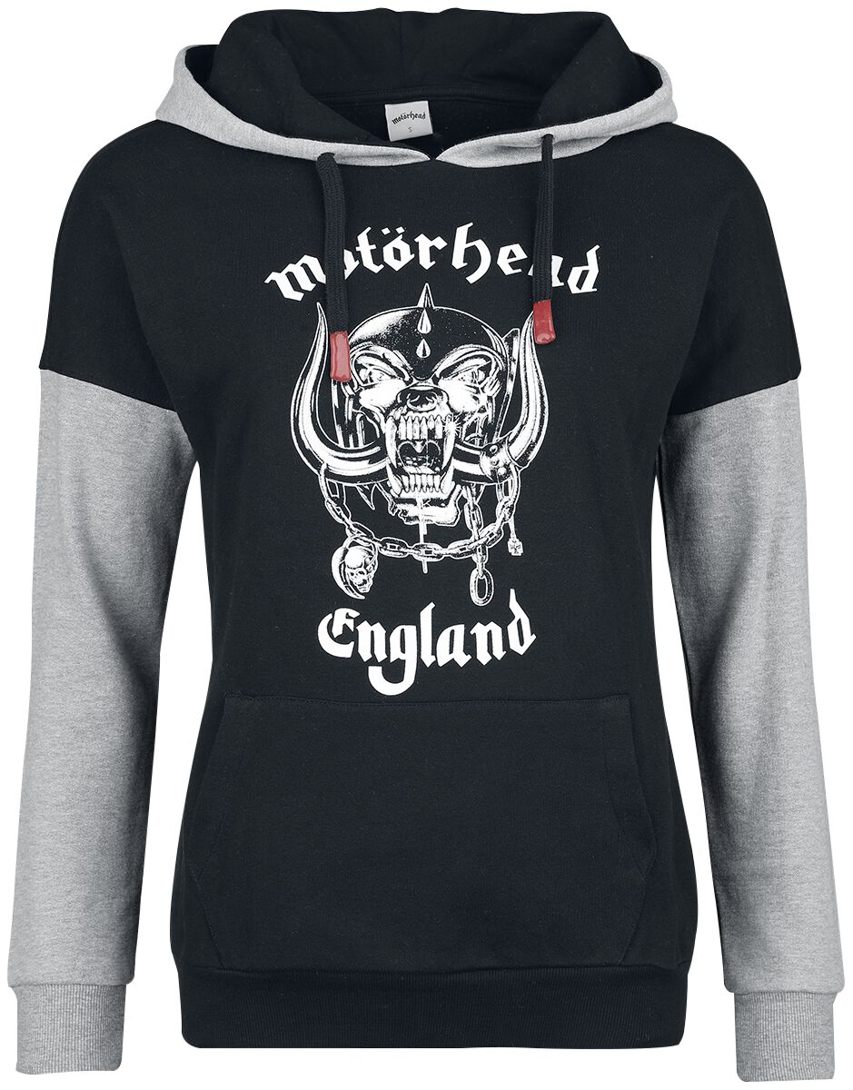 Sweat-shirt à capuche  de Motörhead - England - XS à XXL - pour Femme - chiné noir/gris - Motörhead