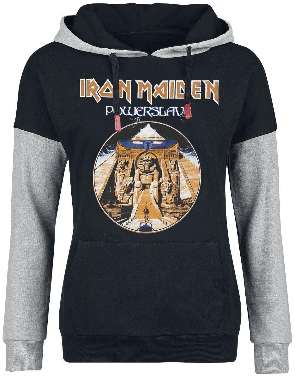 Sweat-shirt à capuche  de Iron Maiden - Powerslave - XS à XXL - pour Femme - chiné noir/gris - Iron Maiden