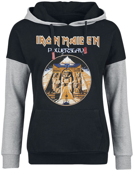 Sweat-shirt à capuche  de Iron Maiden - Powerslave - XS à XXL - pour Femme - chiné noir/gris - Iron Maiden