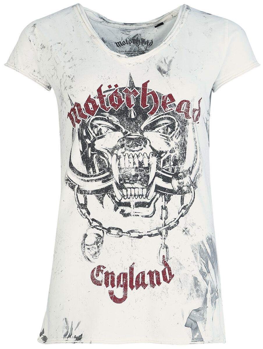 T-Shirt Manches courtes  de Motörhead - Logo England - S à XXL - pour Femme - blanc/gris - Motörhead