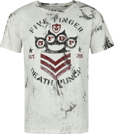 T-Shirt Manches courtes  de Five Finger Death Punch - Logo - S à 4XL - pour Homme - blanc/gris - Five Finger Death Punch