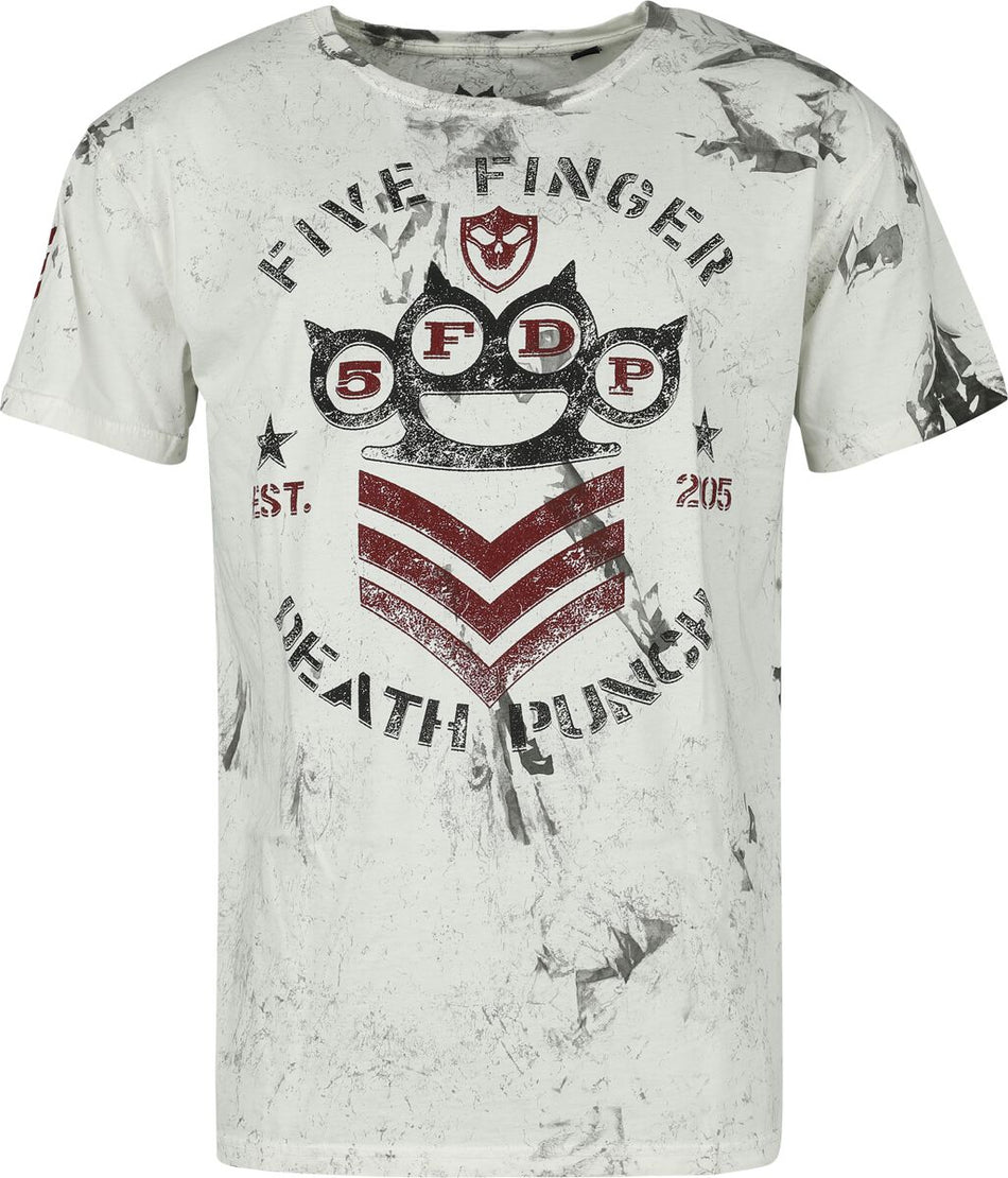 T-Shirt Manches courtes  de Five Finger Death Punch - Logo - S à 4XL - pour Homme - blanc/gris - Five Finger Death Punch