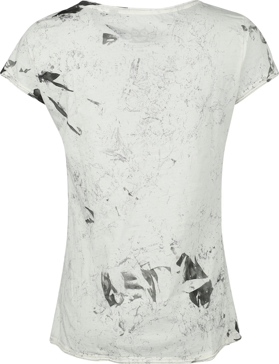 T-Shirt Manches courtes  de Five Finger Death Punch - Skull - S à 4XL - pour Femme - blanc/gris - Five Finger Death Punch - View 2