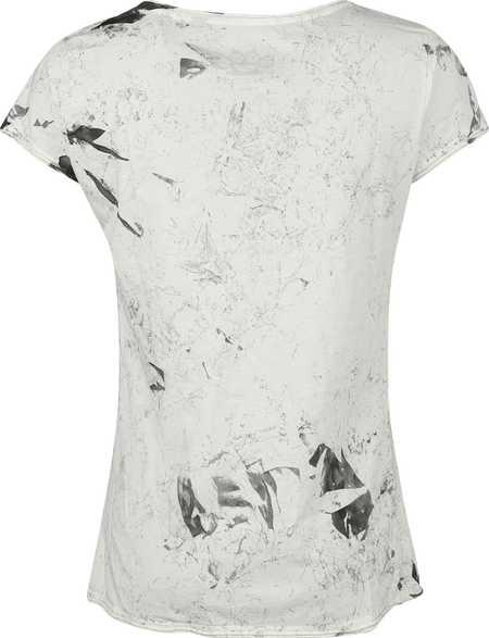 T-Shirt Manches courtes  de Five Finger Death Punch - Skull - S à 4XL - pour Femme - blanc/gris - Five Finger Death Punch - View 2
