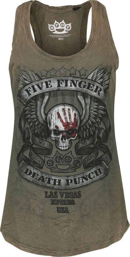 Top  de Five Finger Death Punch - Logo - S à XL - pour Femme - beige - Five Finger Death Punch