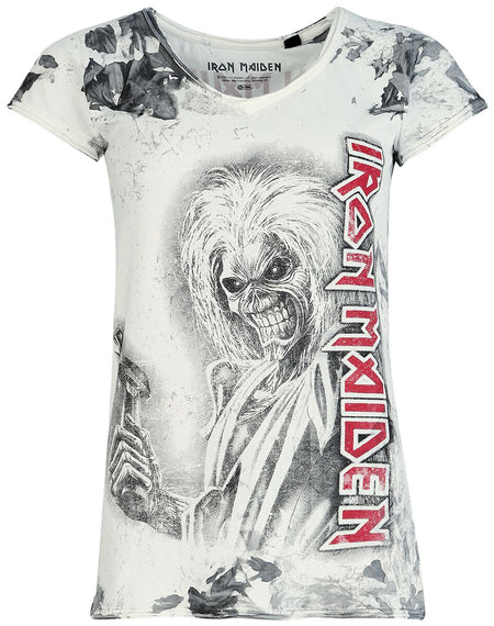T-Shirt Manches courtes  de Iron Maiden - Killers - S à 4XL - pour Femme - blanc/gris - Iron Maiden