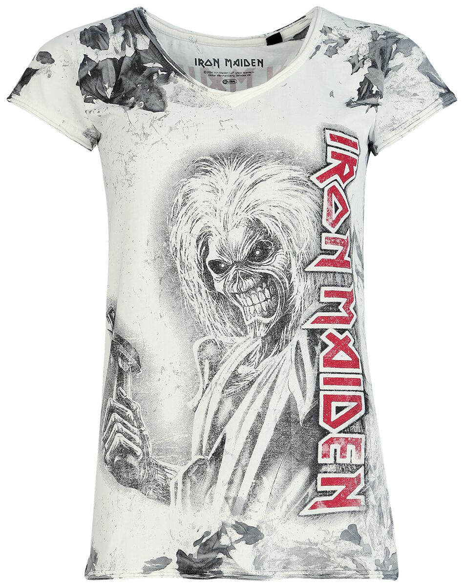 T-Shirt Manches courtes  de Iron Maiden - Killers - S à 4XL - pour Femme - blanc/gris - Iron Maiden