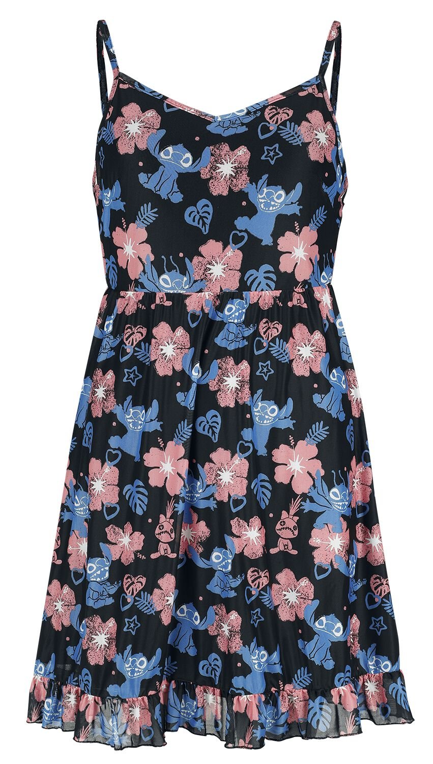 Robe courte Disney de Lilo & Stitch - Red And Blue Floral - L à XXL - pour Femme - multicolore - Lilo & Stitch