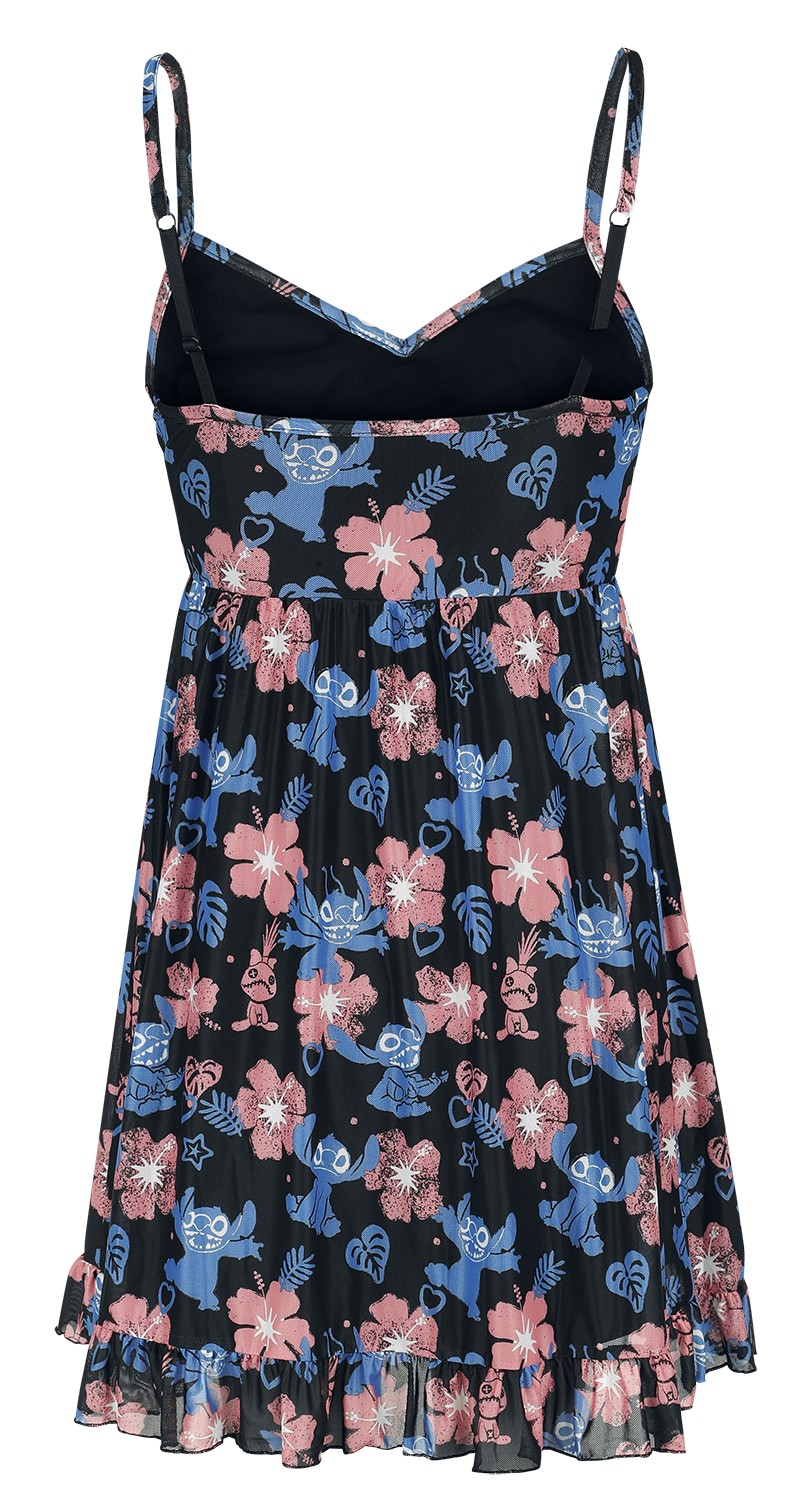 Robe courte Disney de Lilo & Stitch - Red And Blue Floral - M à XL - pour Femme - multicolore - Lilo & Stitch - View 2