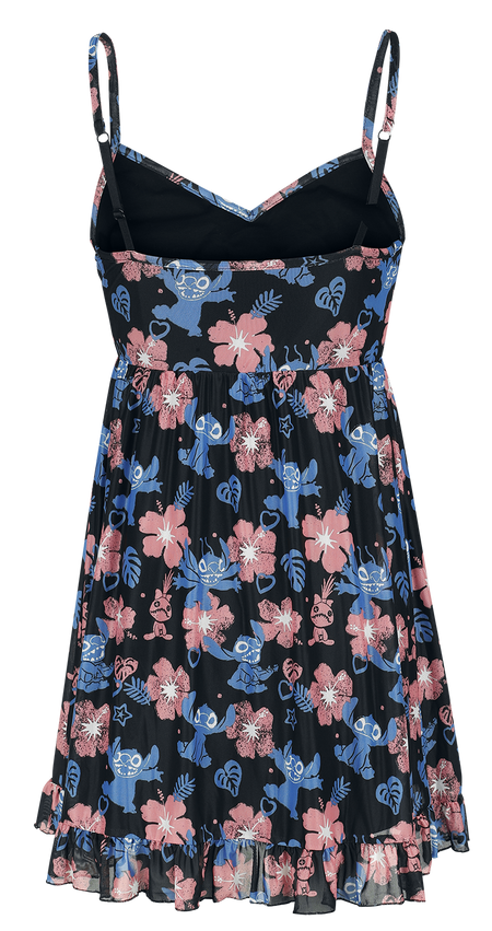 Robe courte Disney de Lilo & Stitch - Red And Blue Floral - L à XXL - pour Femme - multicolore - Lilo & Stitch - View 2
