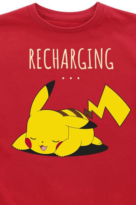 T-shirt Gaming de Pokémon - Kids - Pikachu - Recharging - 128 à 164 - pour Enfants - rouge - Pokémon - View 2