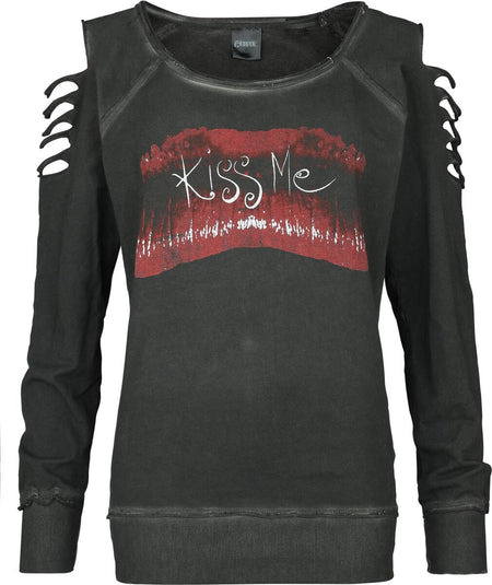 Sweat-shirt  de The Cure - Kiss Me - S à XXL - pour Femme - anthracite - The Cure