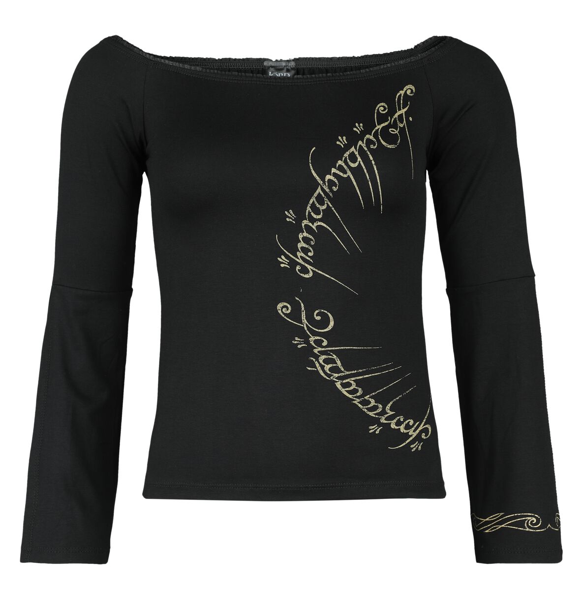 T-shirt manches longues  de Le Seigneur Des Anneaux - Ring Inscription - S à XXL - pour Femme - noir - Le Seigneur Des Anneaux