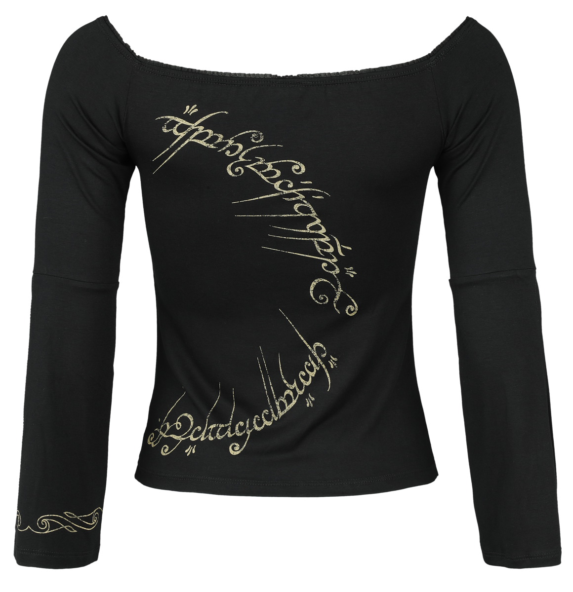 T-shirt manches longues  de Le Seigneur Des Anneaux - Ring Inscription - S à XXL - pour Femme - noir - Le Seigneur Des Anneaux - View 2