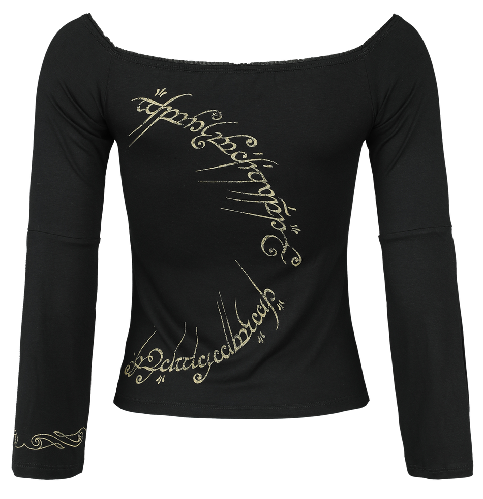T-shirt manches longues  de Le Seigneur Des Anneaux - Ring Inscription - S à XXL - pour Femme - noir - Le Seigneur Des Anneaux - View 2