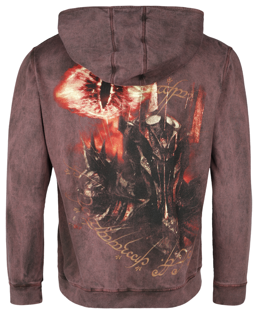 Sweat-shirt zippé à capuche  de Le Seigneur Des Anneaux - Mordor - S à L - pour Homme - bordeaux - Le Seigneur Des Anneaux - View 2