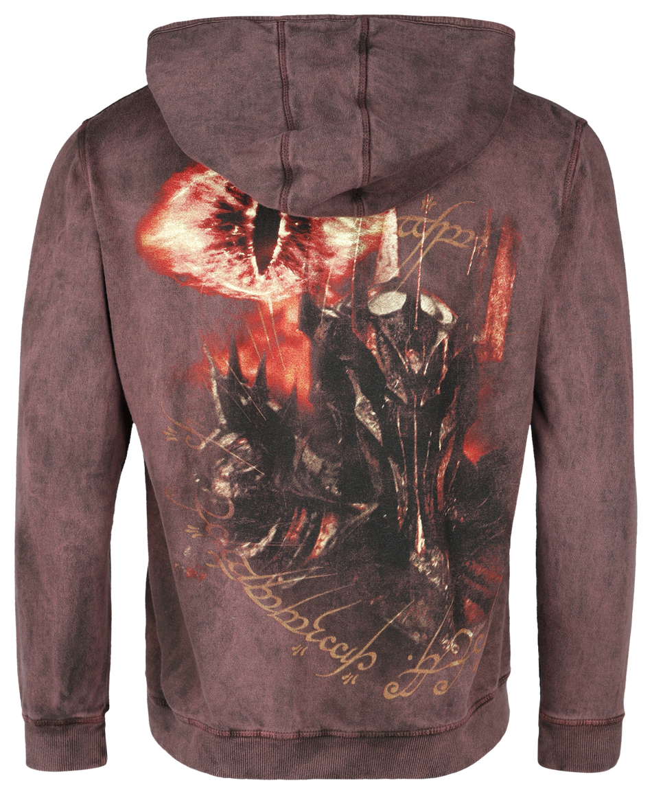Sweat-shirt zippé à capuche  de Le Seigneur Des Anneaux - Mordor - S à L - pour Homme - bordeaux - Le Seigneur Des Anneaux - View 2