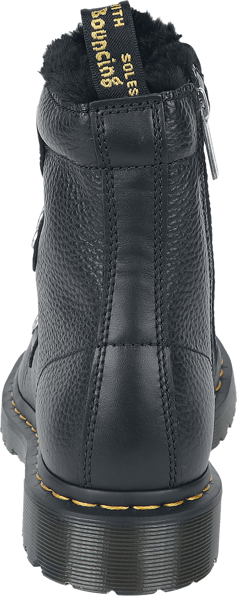 Bottes  de Dr. Martens - 1460 LTT FL - Black Milled Nappa & Black Wanama & Black Milo Fur (Dh-A012) - EU36 à EU41 - pour Femme - noir - Dr. Martens - View 2