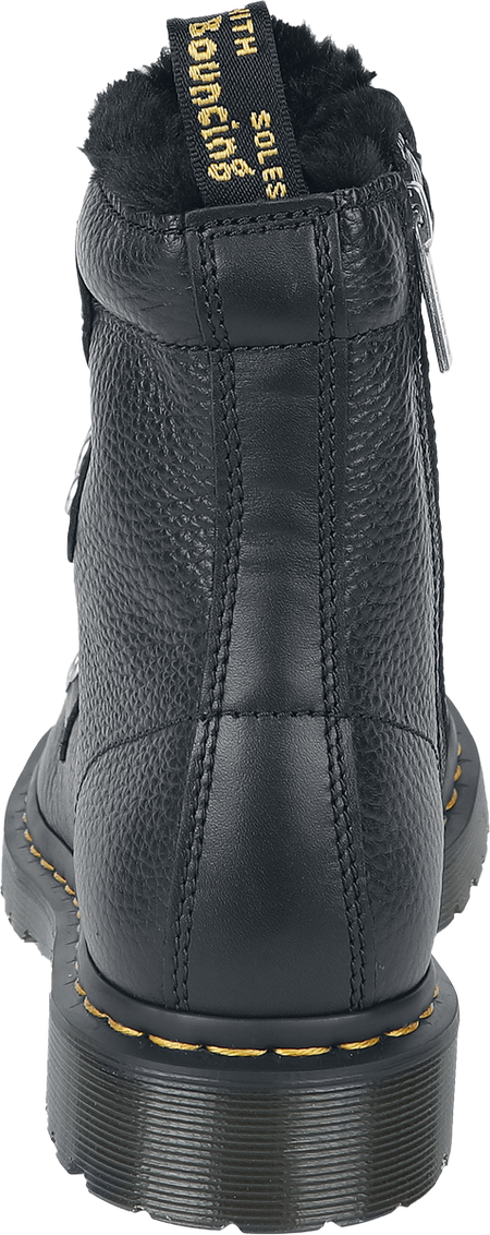 Bottes  de Dr. Martens - 1460 LTT FL - Black Milled Nappa & Black Wanama & Black Milo Fur (Dh-A012) - EU36 à EU41 - pour Femme - noir - Dr. Martens - View 2