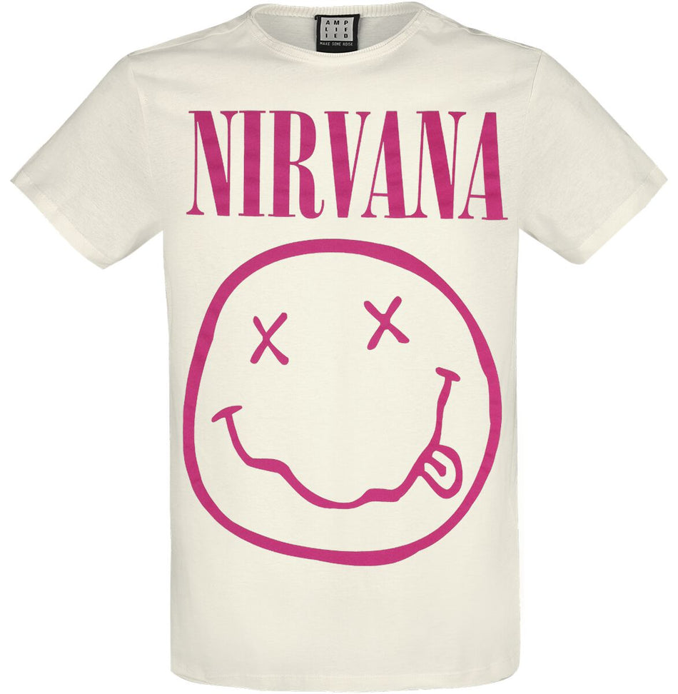 T-Shirt Manches courtes  de Nirvana - Amplified Collection - Neon Pink - XS à XXL - pour Homme - blanc cassé - Nirvana