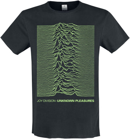 T-Shirt Manches courtes  de Joy Division - Amplified Collection - Unknown Pleasures Neon Green - XS à M - pour Homme - noir - Joy Division