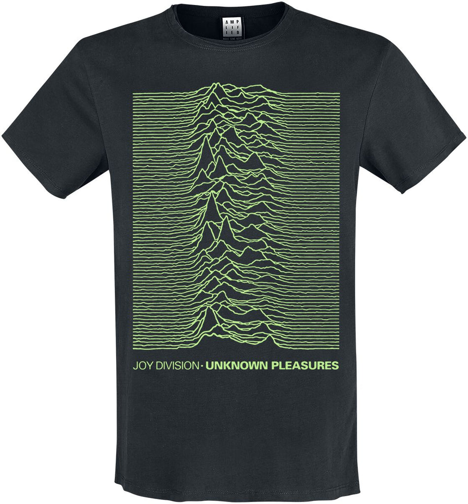 T-Shirt Manches courtes  de Joy Division - Amplified Collection - Unknown Pleasures Neon Green - XS à M - pour Homme - noir - Joy Division