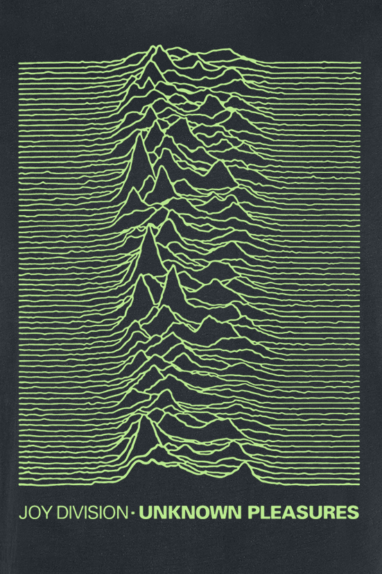 T-Shirt Manches courtes  de Joy Division - Amplified Collection - Unknown Pleasures Neon Green - XS à XL - pour Homme - noir - Joy Division - View 2