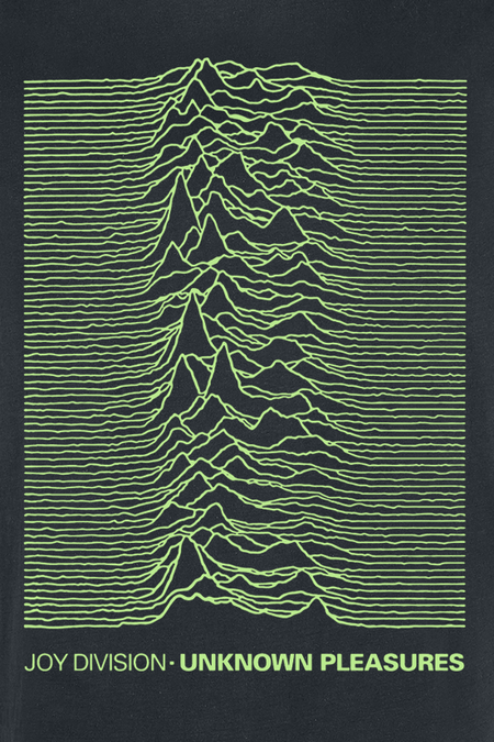 T-Shirt Manches courtes  de Joy Division - Amplified Collection - Unknown Pleasures Neon Green - XS à M - pour Homme - noir - Joy Division - View 2