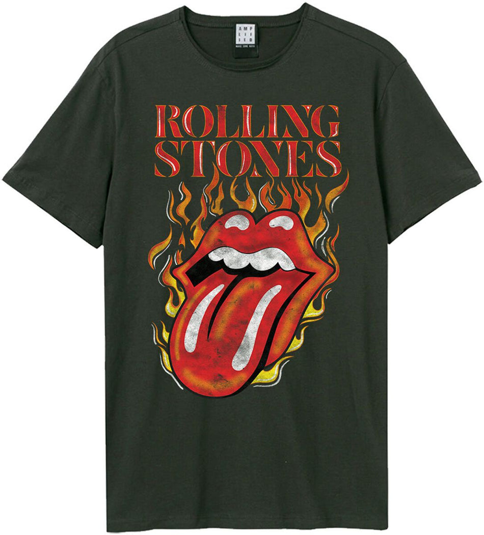 T-Shirt Manches courtes  de The Rolling Stones - Amplified Collection - Hot Tongue - XS à XXL - pour Homme - anthracite - The Rolling Stones