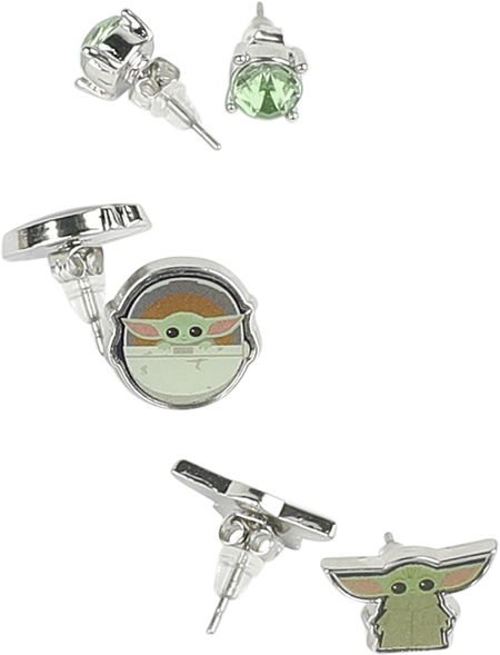 Set de boucles d'oreilles Disney de Star Wars - The Mandalorian - Grogu - pour Femme - vert - Star Wars - View 2