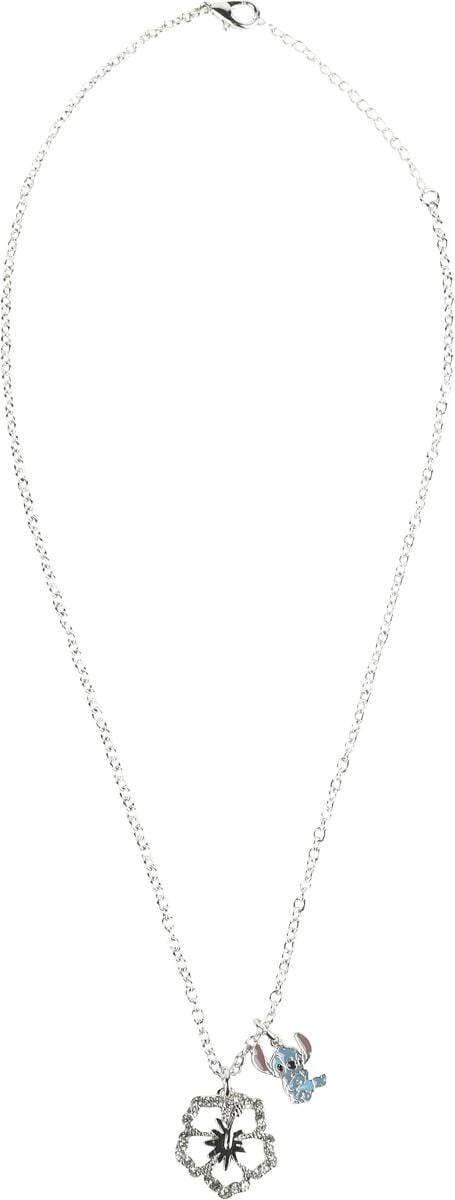 Collier Disney de Lilo & Stitch - Stitch & Hibiscus - Collier - pour Femme - couleur argent - Lilo & Stitch