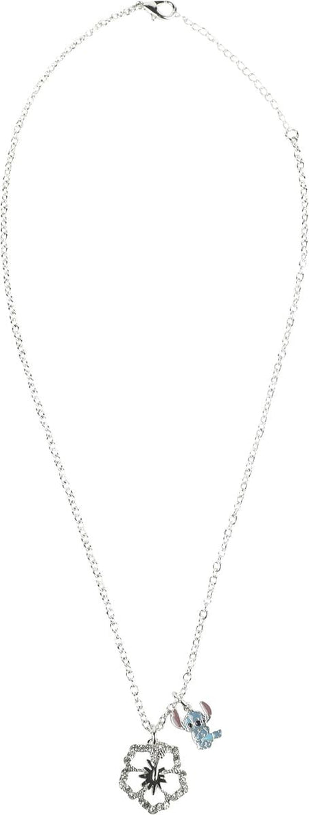 Collier Disney de Lilo & Stitch - Stitch & Hibiscus - Collier - pour Femme - couleur argent - Lilo & Stitch