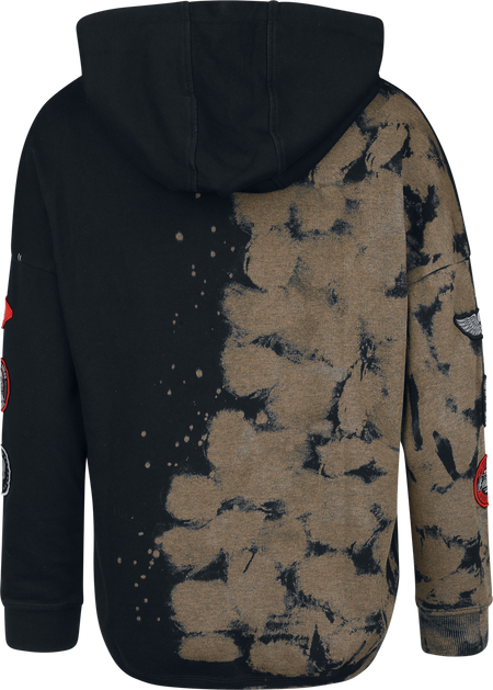 Sweat-shirt à capuche  de Rock Rebel by EMP - Sweat à Capuche Effet Délavé - S à XXL - pour Femme - noir - Rock Rebel by EMP - View 2