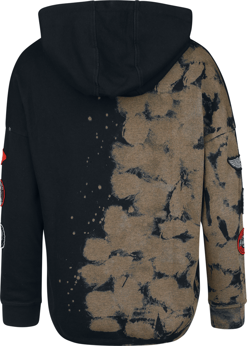 Sweat-shirt à capuche  de Rock Rebel by EMP - Sweat à Capuche Effet Délavé - S à XXL - pour Femme - noir - Rock Rebel by EMP - View 2