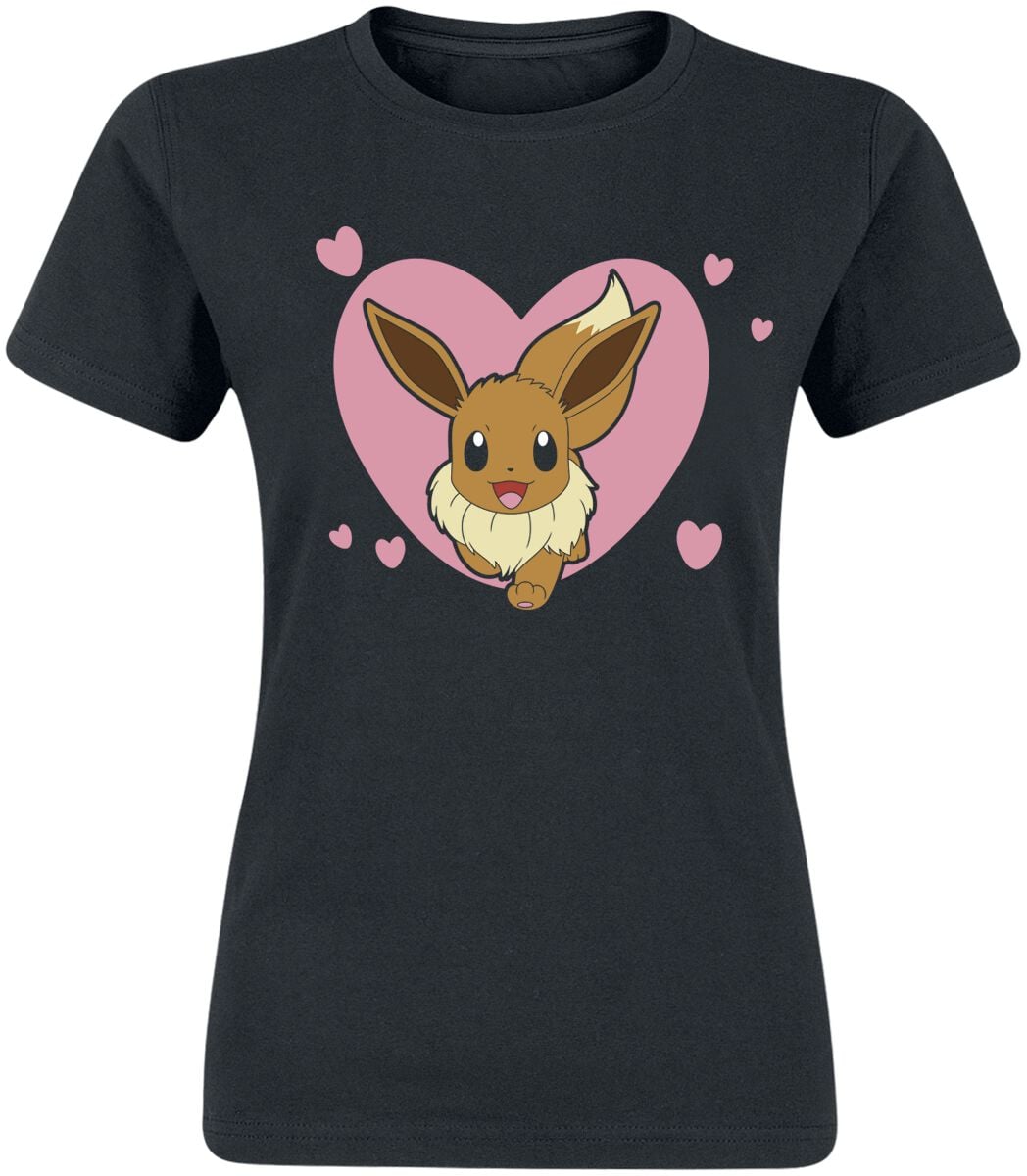 T-Shirt Manches courtes Gaming de Pokémon - Évoli - S à XXL - pour Femme - noir - Pokémon